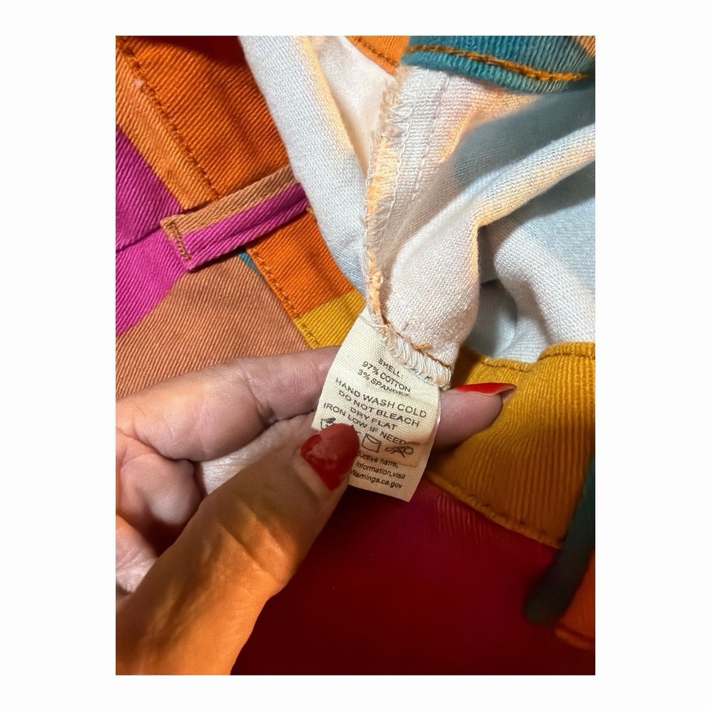 Peach Love Patchwork Bell Bottom Pants S Multi Color Flare 70s Inspired Boho - Picture 8 of 10